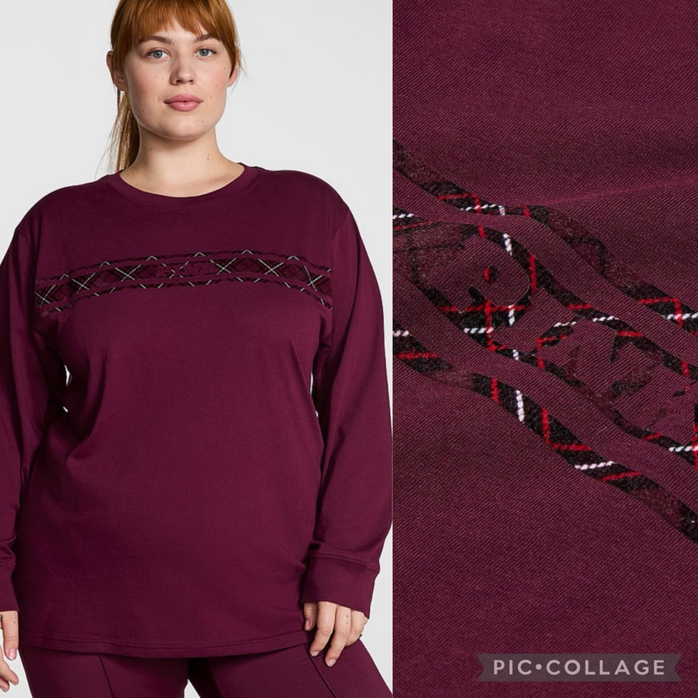 PINK Campus Cotton Long-Sleeve Tee
